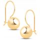  BEAUTIFUL GOLD EARRINGS CLASSIC HANGING BALLS 7 MM 14KT 585