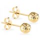  BEAUTIFUL GOLD EARRINGS BALLS DIAMOND BALLS 14KT 585 4 mm