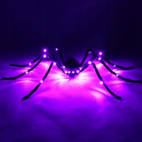  HALLOWEEN GIANT GLOWING BLACK HAIRY SPIDER DECORATION