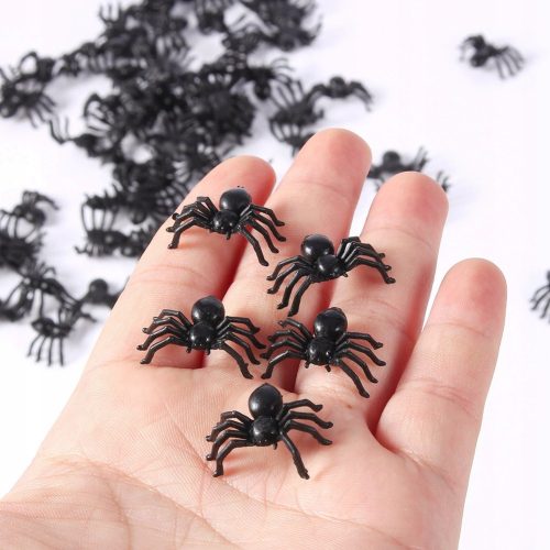  ARTIFICIAL BLACK HALLOWEEN SPIDERS 2CM 50 PCS