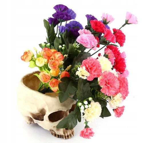  Flowerpot with skull head made of synthetic resin