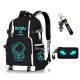 Glow-in-the-Dark Backpack Set with Pencil Case and Keychain for School and Travel