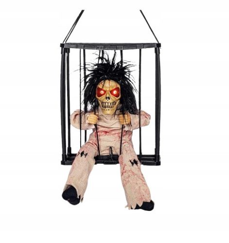  Halloween Decoration Skeleton in LED Cage Model 1