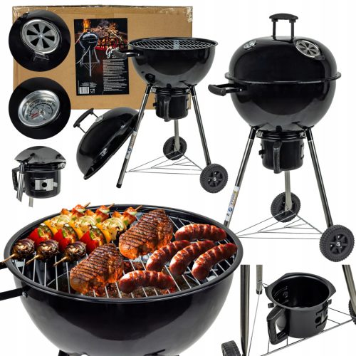  GARDEN CHARCOAL GRILL Rino Garden GW-TRH-O CHROME GRATE | THERMOMETER