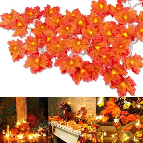  LIGHT GARLAND 80LED LAMPS MAPLE LEAVES AUTUMN DECORATIONS HALLOWEEN XL