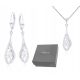  Set of Women's Silver Jewelry Necklace and Earrings Silver 925