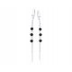  Silver earrings hanging long black zircons chains pr. 925