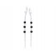  Silver earrings hanging long black zircons chains pr. 925