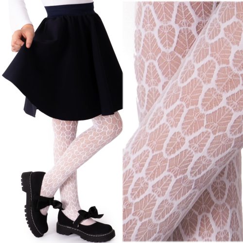  White Children's PATTERNED tights for girls PATTERNS Fenome LENA 140//146