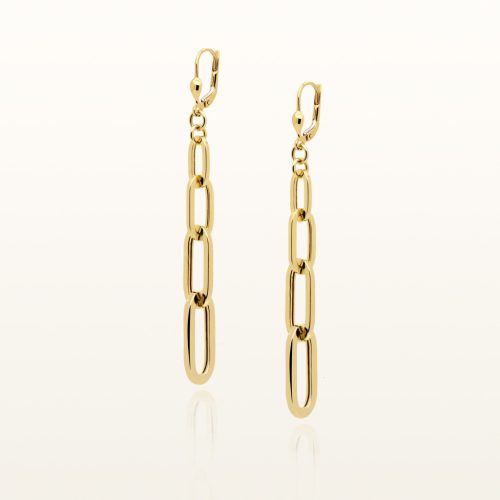  Gold hanging chain earrings elegant gold 585 long hanging