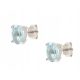  SILVER SWISS TOPAZ EARRINGS NATURAL 7x5 RHODIUM PLATED GIFT