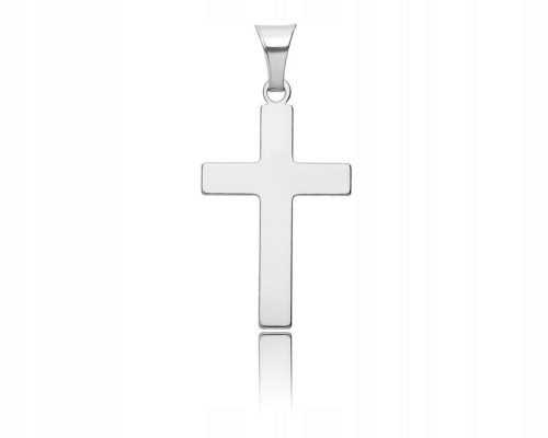  Silver men's cross smooth large cross + Engraving pr. 925