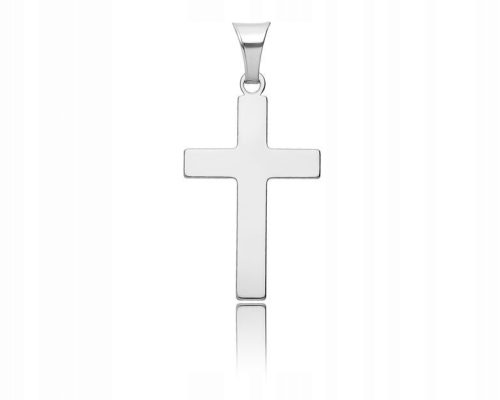  Silver men's cross smooth large cross + Engraving pr. 925