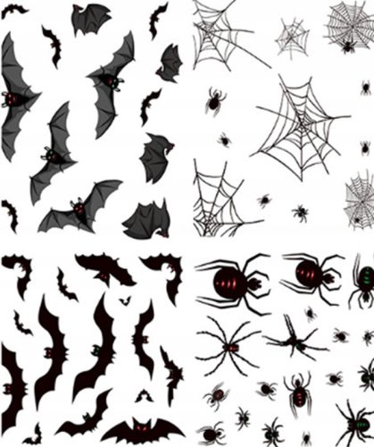  HALLOWEEN DECORATIVE STICKERS Spiders 4 in 1