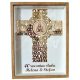  WEDDING ANNIVERSARY SOUVENIR GIFT JUBILEE BEAUTIFUL GOLDEN PICTURE IN FRAME CROSS