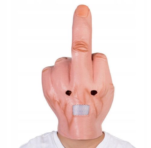 Fuck You Middle Finger Mask, Funny Props, Middle Finger Halloween Headgear