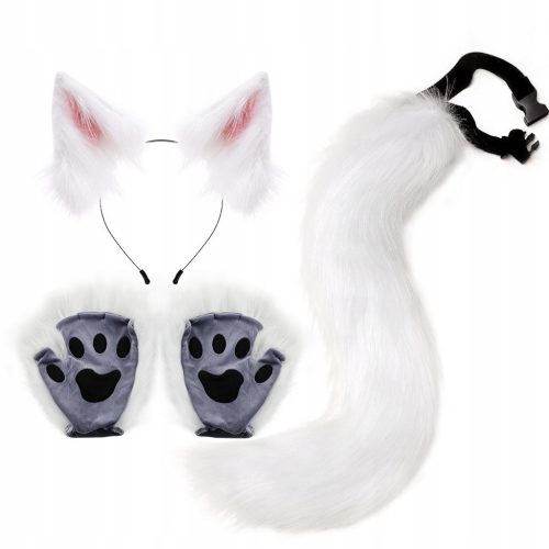  1 set of cat tail, wolf tail and ears, wolf direction