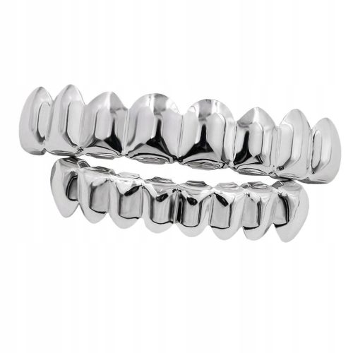  Metal 18k Plain Teeth Covers Upper and Lower Teeth Cosplay Vam