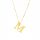  Gold necklace with the letter M, 585, 14k, adjustable length, BOX