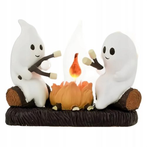  GHOST Bonfire Night Lights, Halloween Decoration, Plug-In Lights, White + Brown