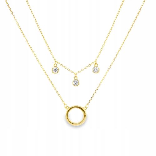  Necklace with a ring, double chain, 925 + BOX