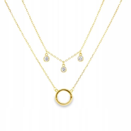  Necklace with a ring, double chain, 925 + BOX