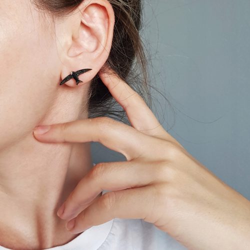  Wooden bird earrings - Jerzyk