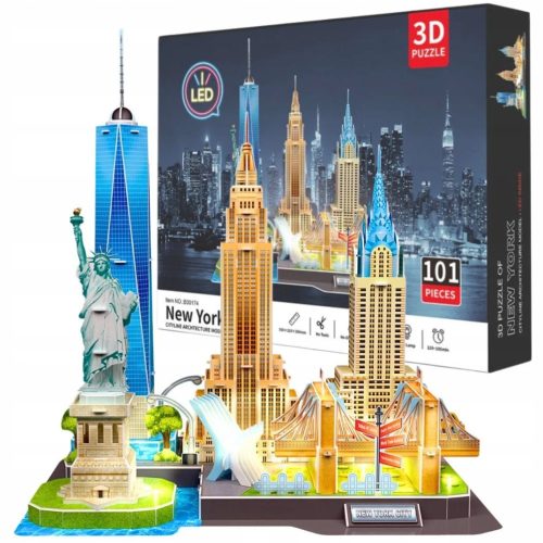  3D PUZZLE CITY OF YORK NEW YORK PANORAMA LED LIGHT 101 PIECES