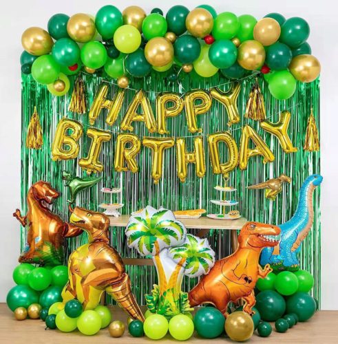  Set of birthday balloons, decorative dinosaur theme