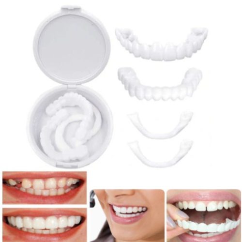  2x ARTIFICIAL TEETH TEMPORARY OVERLAYS TOP BOTTOM