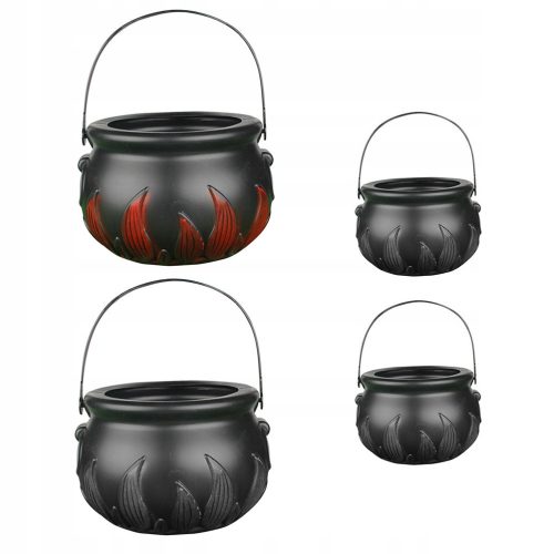  4 pieces of witch's plastic cauldrons