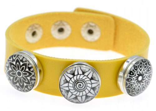  Modular bracelet 3x SNAP nap eyelet ANY PATTERNS YOU SELECT yellow