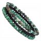  MEN'S BRACELET BEADS STONE TURQUOISE AFRICAN ONYX SET 3IN1