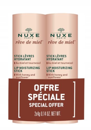 Nuxe Reve de Miel Duo Lip Balm Pack - Moisturizing & Soothing, 2x4g