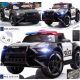  CAR Battery operated car POLICE Leather RUBBER WHEELS EVA Megaphone + REMOTE CONTROL