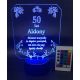  LED Statuette Lamp Engraved Gift - 50th Birthday