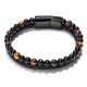  Leather bracelet with Tiger Eye stone 21cm