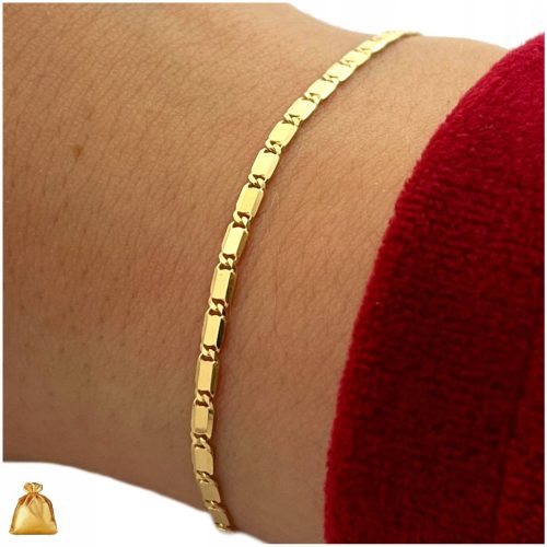  BEAUTIFUL GOLD WOMEN'S HAND BRACELET 19cm/2mm SILVER PR. 925 AS A GIFT