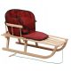  POLISH WOODEN SLED for CHILDREN with MATTRESS BURGUNDY SOLID Traditional