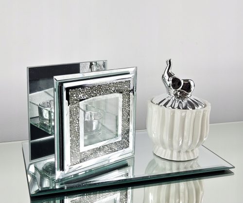  Glamour set tray candlestick container ELEPHANT SILVER FOR GIFT