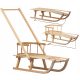  POLISH WOODEN SLEDGE Backrest Pusher for children Solid Traditional