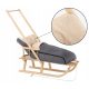  POLISH WOODEN SLEDGE GREY SLEEPING BAG Traditional Backrest Sleeping Bag and Pusher