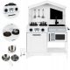  CHILDREN'S WOODEN KITCHEN WITH OVEN, BURNERS, MICROWAVE ACCESSORIES