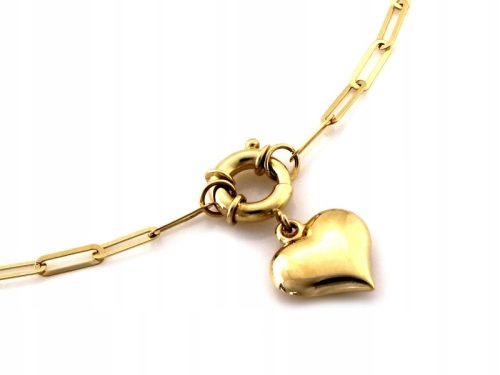  375 Gold Necklace with Hanging Inflatable Heart r45 Valentine's Day Gift 9k