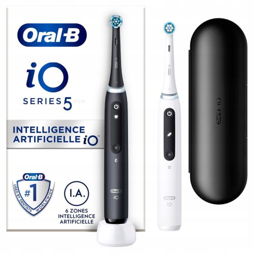  SET 2x Oral-B iO5 Duo Electric Toothbrush BLACK WHITE