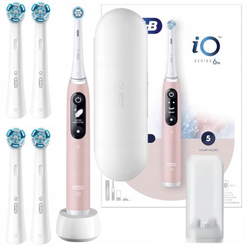  Oral-B iO Series 6 Pink Sand Magnetic Toothbrush + Attachments