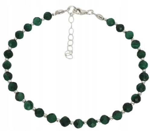  SILVER BRACELET MADE OF 925 SILVER WITH FACETED MALACHITE MALACHITE