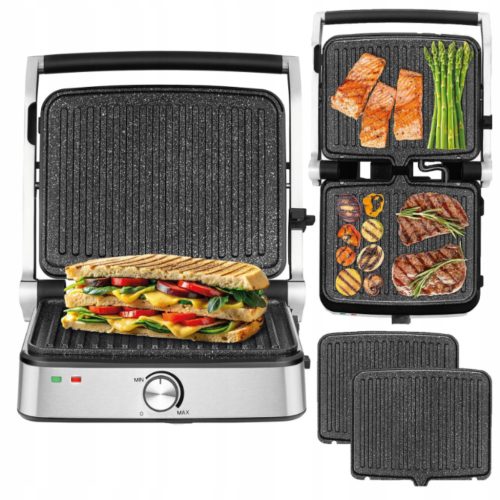  ELECTRIC GRILL Panini Sandwich Maker Adjustable to 220°C XXL 2000W