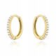  585 GOLD EARRINGS HOOPS SET WITH ZIRCONS KREOL M.JOPEK