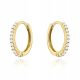  585 GOLD EARRINGS HOOPS SET WITH ZIRCONS KREOL M.JOPEK